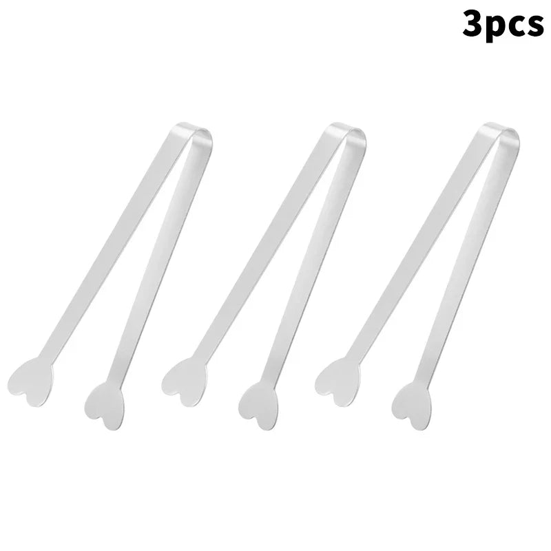 Heart Shaped Mini Tongs – Stainless Steel Food Serving Clamps