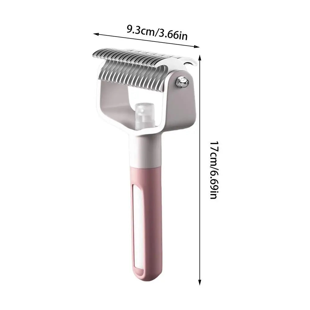 Pet Deshedding Brush – Dog & Cat Grooming Comb with Mist