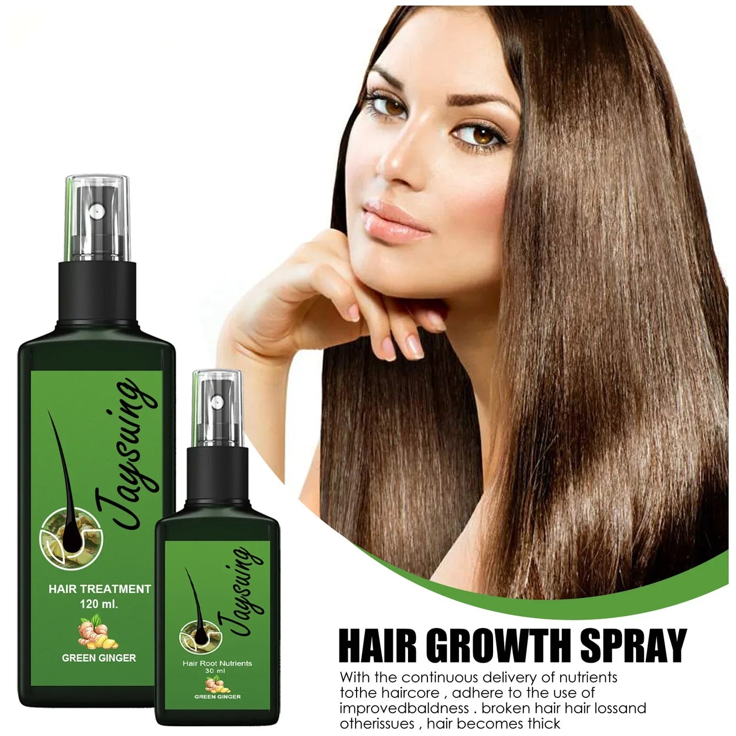 Ginger Hair Growth Serum Spray – Scalp Treatment & Hair Loss Peaceful Pleasures Health and Wellness