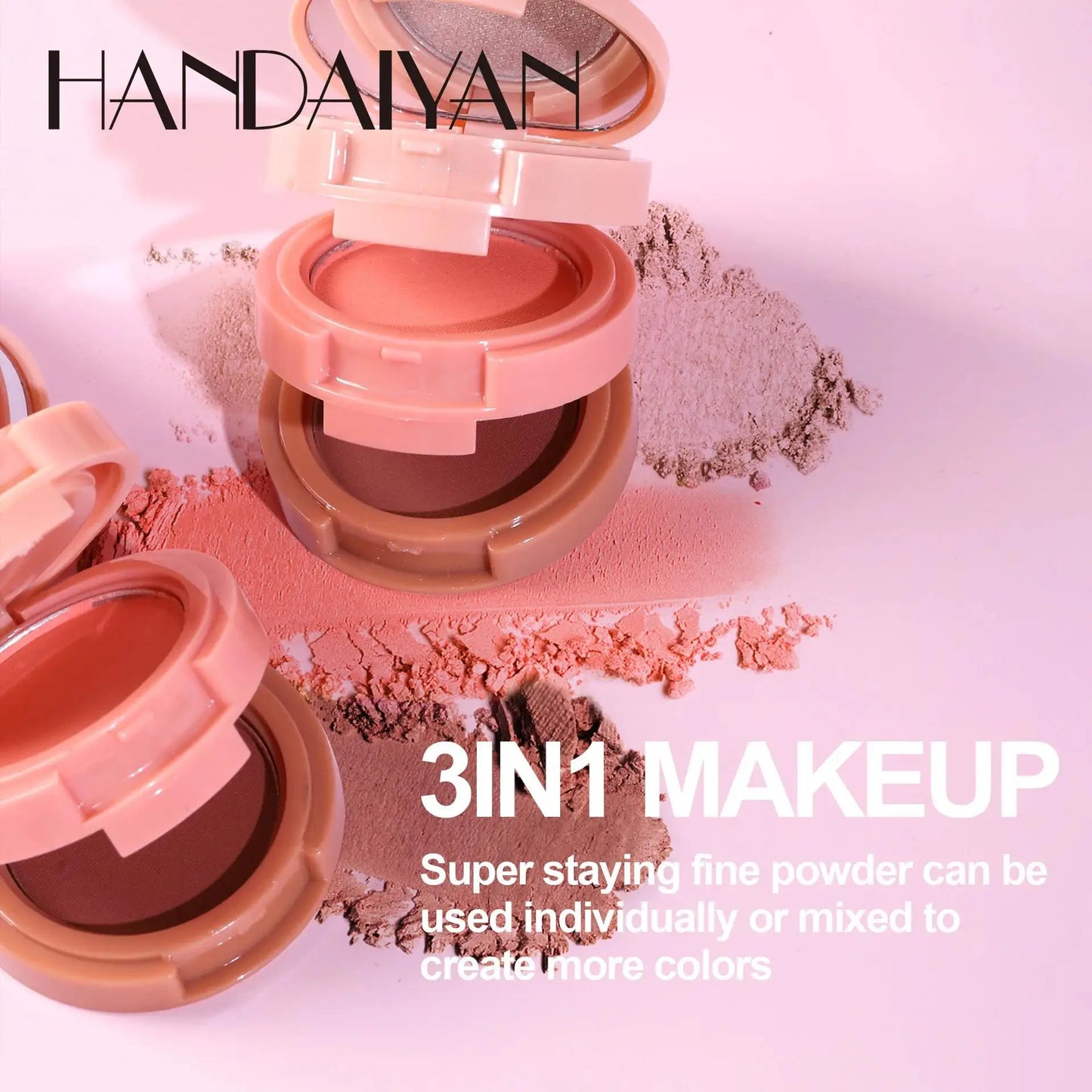 Handaiyan 3-in-1 Highlighter Blush & Contour Palette
