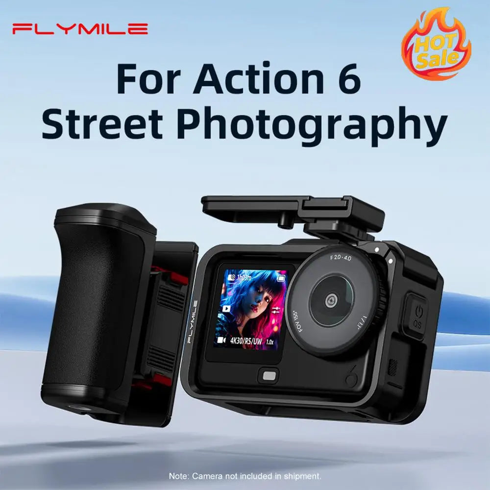 DJI OSMO Action 6 Cage Grip Handle with Shutter & Cold Shoe