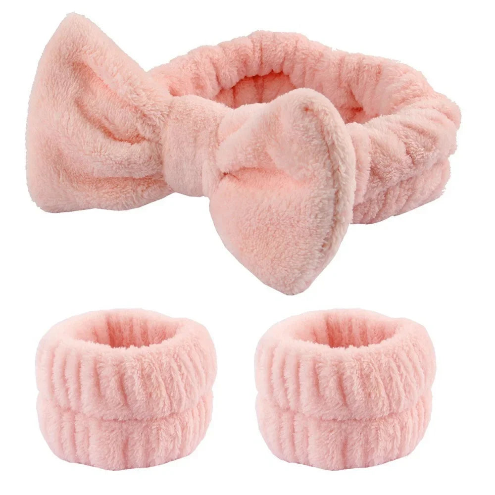 Cute Plush Wristband Hair Tie Makeup Mask Moisture Proof Sleeve Cover Hair Ring Headphone Women Peaceful Pleasures Health and Wellness