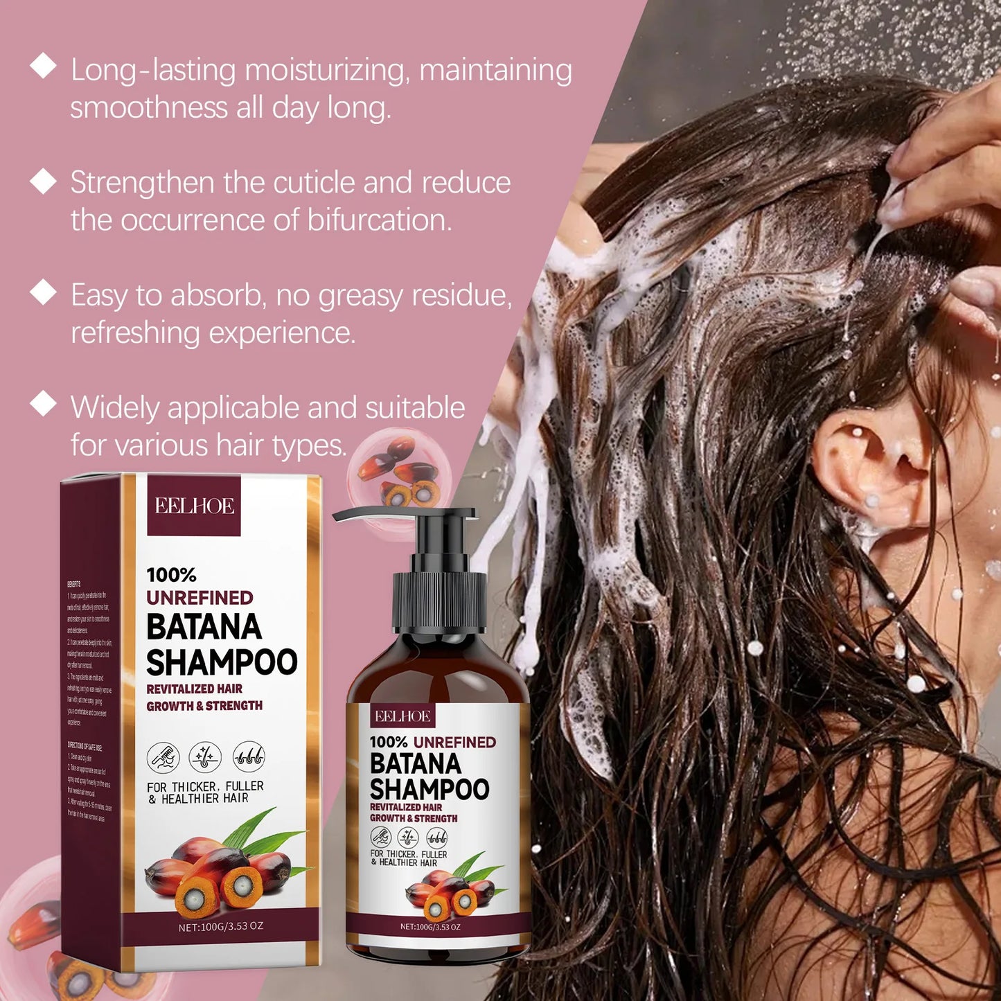 EELHOE Batana Oil Shampoo, Conditioner & Hair Oil Set