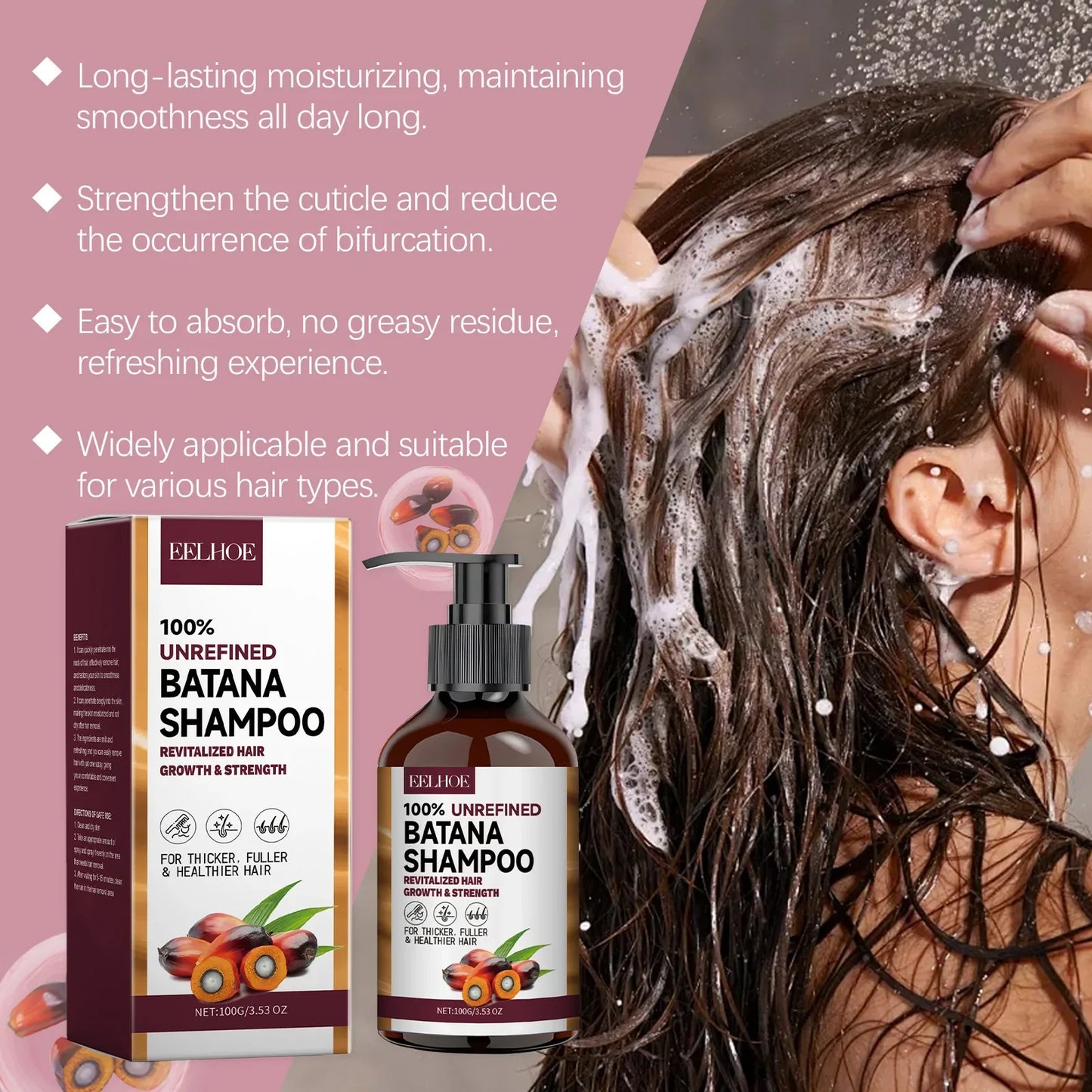 EELHOE Batana Oil Shampoo & Conditioner Set | Hair Growth Kit