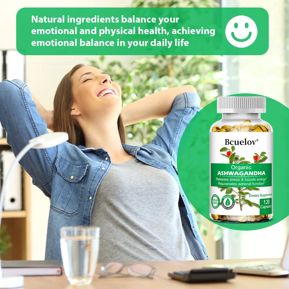 Organic Ashwagandha Capsules – Mood, Sleep, Focus & Energy