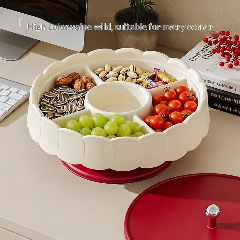 Amazing Creative Multifunctional Large Capacity Divided Snack Holder for Home Living Room Nuts Dried Fruits Desktop Storage Box Peaceful Pleasures Health and Wellness