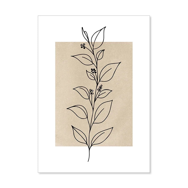 Boho Abstract Leaves Canvas Wall Art Print | Home Décor Canvas Wall Art Peaceful Pleasures Health and Wellness PICTURE 4 20x30cm Unframed