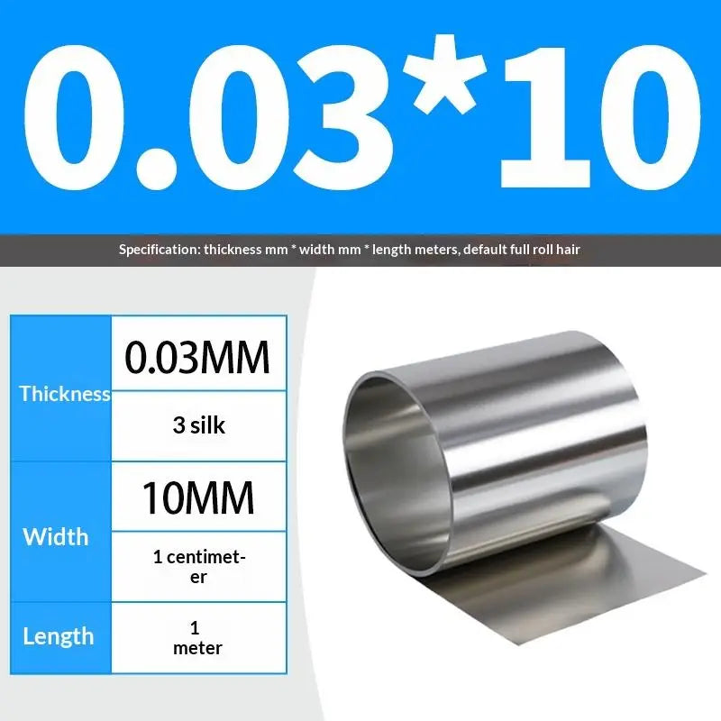 304 Stainless Steel Strip Sheet Foil 1M | 0.03–0.5mm Thick