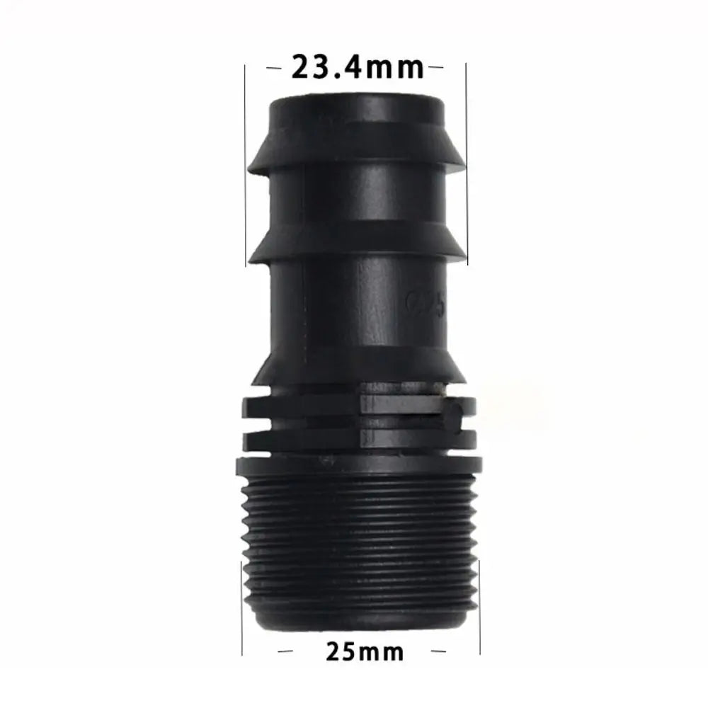 Practical Female Male Thread Garden Hose Barb Connector 16mm 20mm 25mm PE Screw Joint Irrigation Pipe Fitting Peaceful Pleasures Health and Wellness 25mmto3-4male thread
