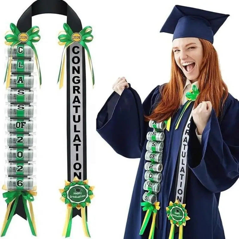 Class of 2026 Money Lei Necklace | Graduation Cash Gift Garland Graduation Lei Necklace Peaceful Pleasures Health and Wellness H