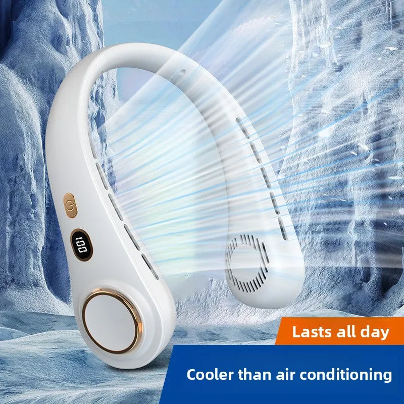 Portable Bladeless Neck Fan – Rechargeable Wearable Cooler