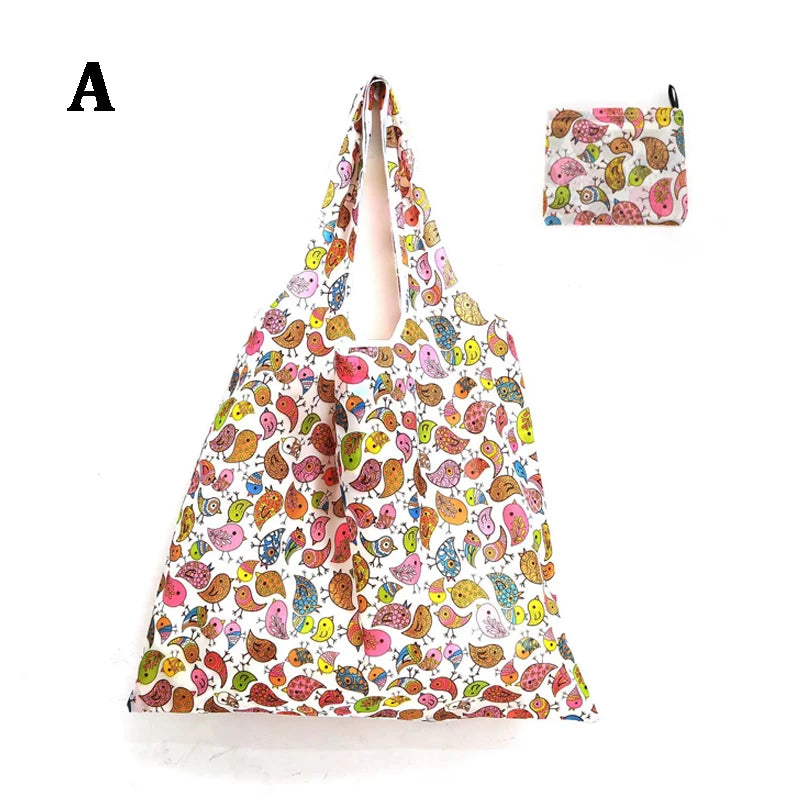 Reusable Foldable Grocery Tote Bags – Large Boho Washable