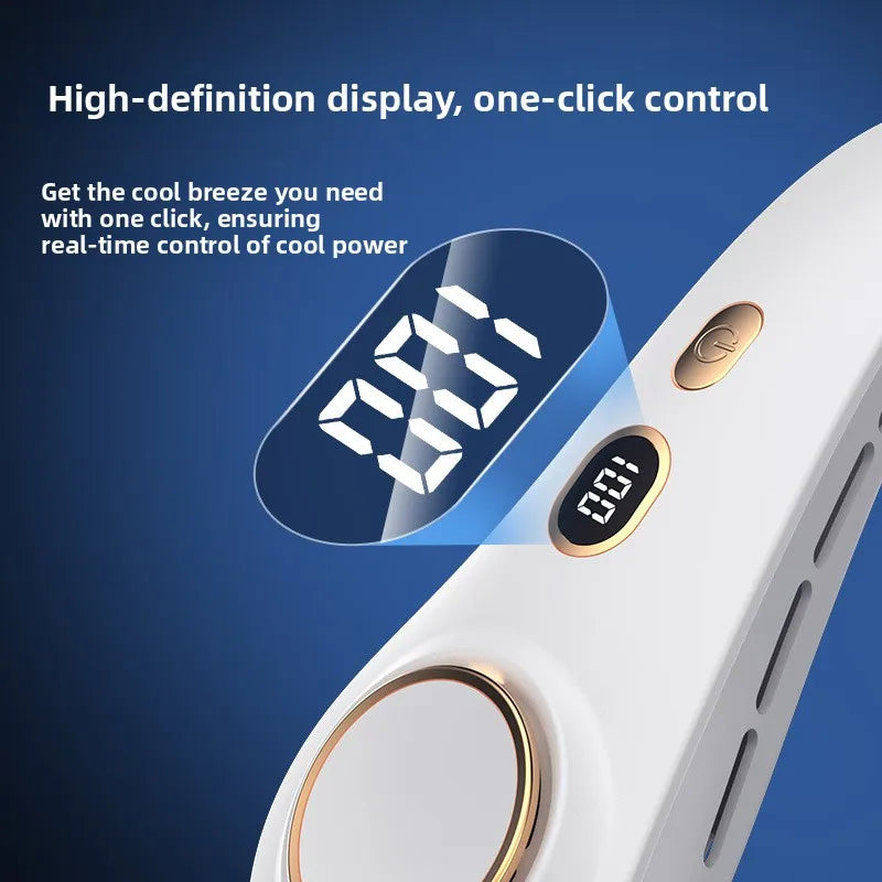 Portable Bladeless Neck Fan – Rechargeable Wearable Cooler