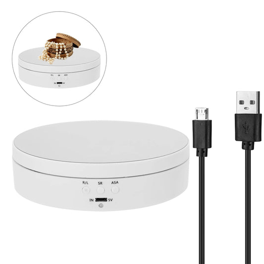 Max Load 4KG Multifunctional Rotating Display Stands Electric Turntable 360° Rotation Noiseless Rotating Table Jewelry Stand Peaceful Pleasures Health and Wellness
