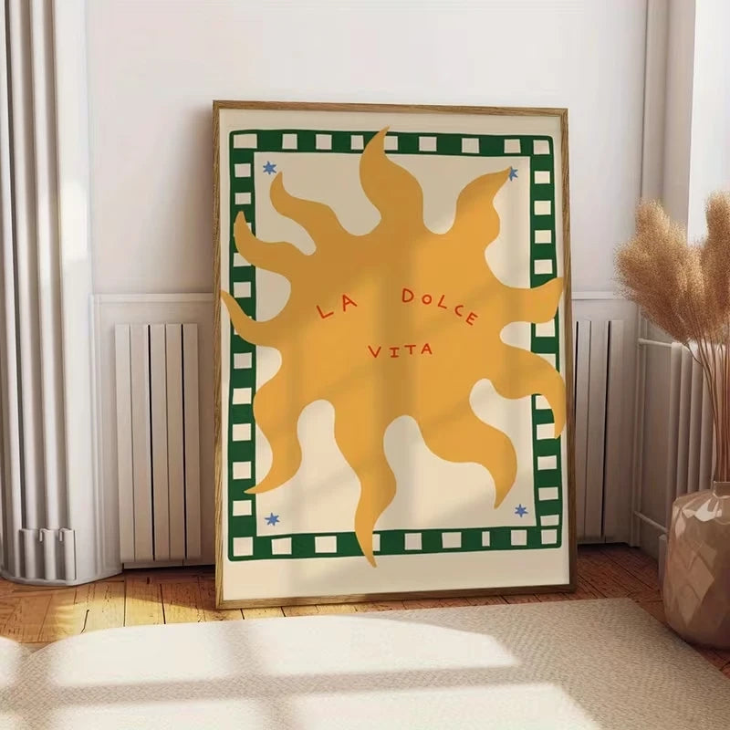 Modern Italian Style Vita Vertical Canvas Wall Art Print