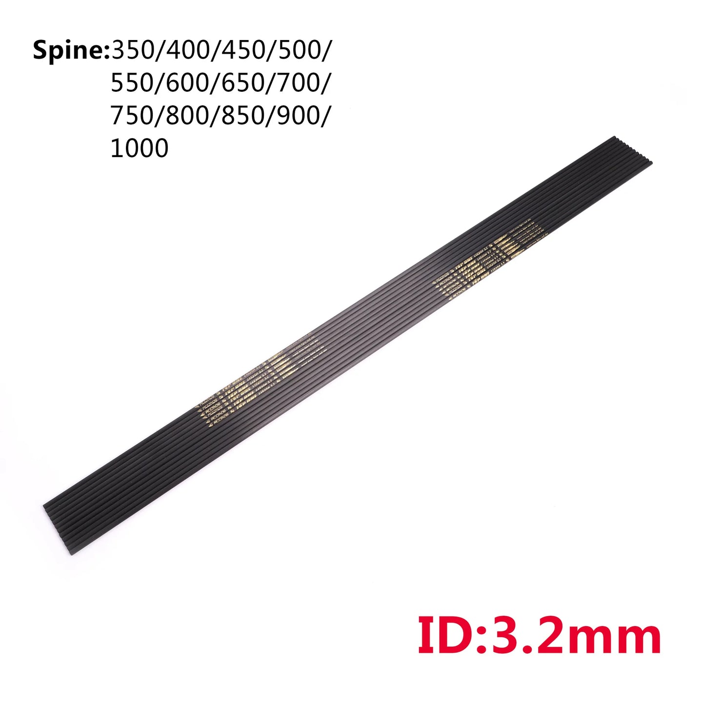 ID3 2 0 001 Pure Carbon Arrow Shaft Spine 350 400 500 550 600 650 700