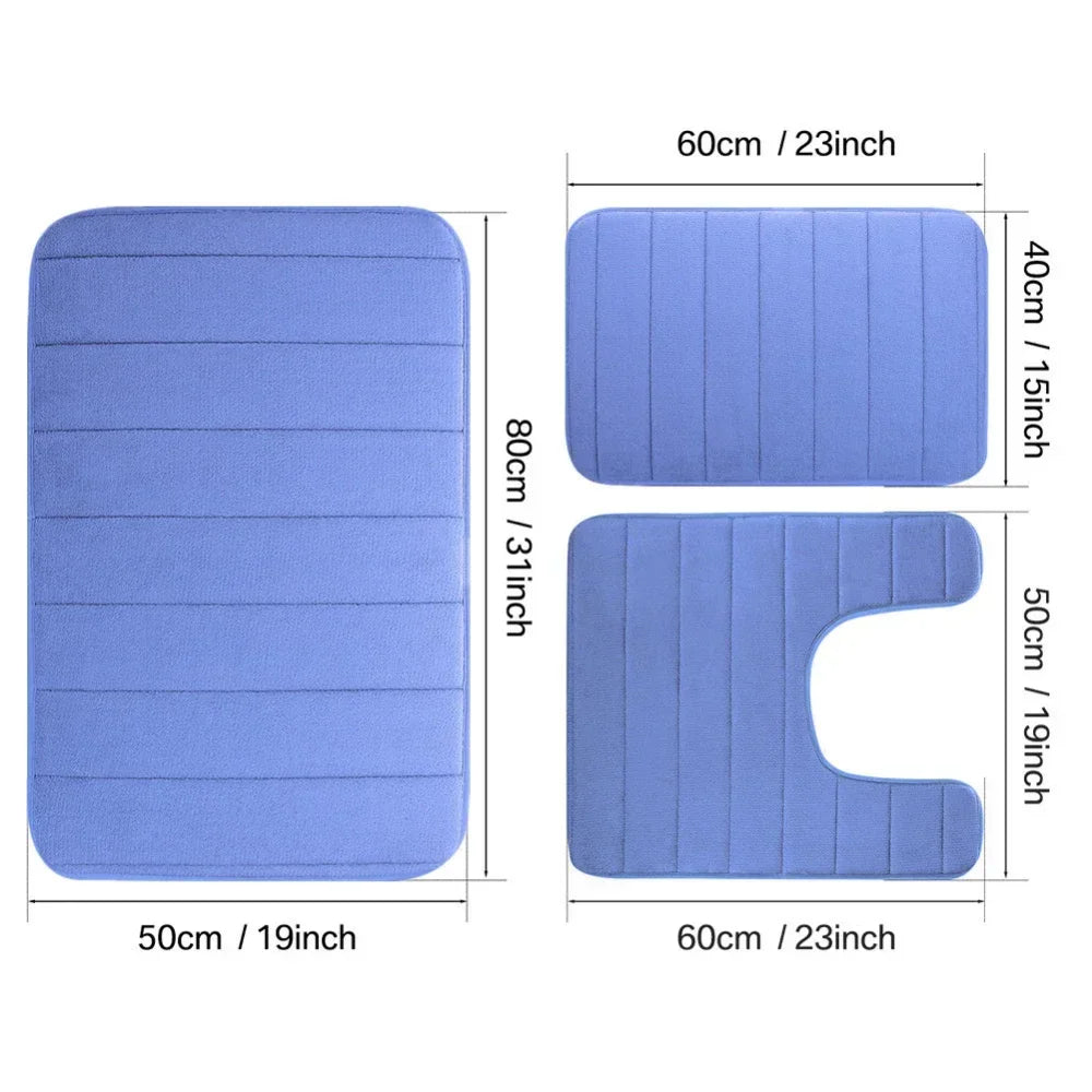 Sets Bath Mats Non Slip Memory Foam Bathroom Soft Rugs Water