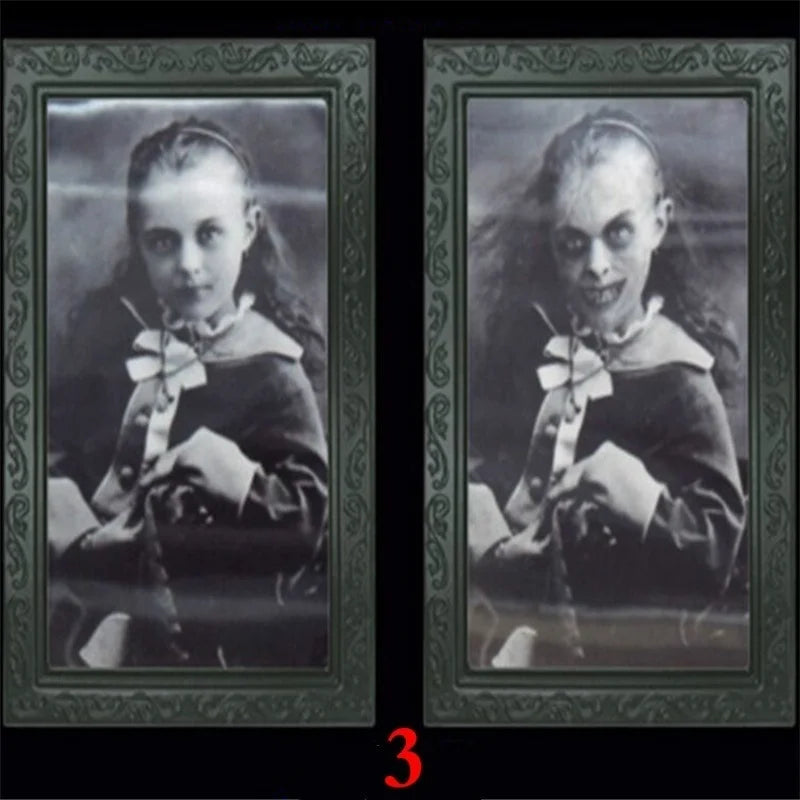 3D Changing Face Ghost Picture Frame Halloween Horror Decoration
