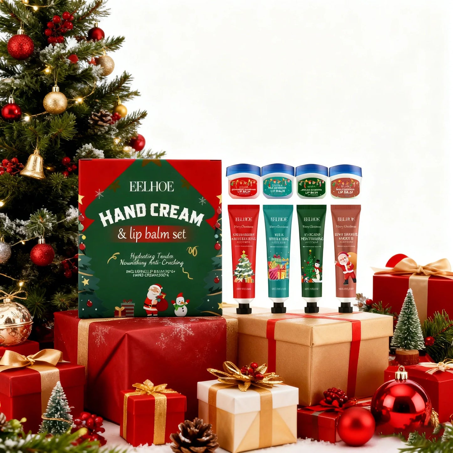 Eelhoe 8-Piece Hand Cream & Lip Balm Christmas Gift Set