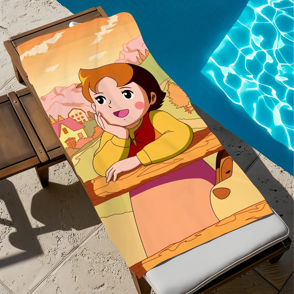 Anime Heidi Cute Quick-Dry Beach Towel | Soft Pool & Travel Quick-Dry Beach Towel Peaceful Pleasures Health and Wellness z1 STJ150x260CM