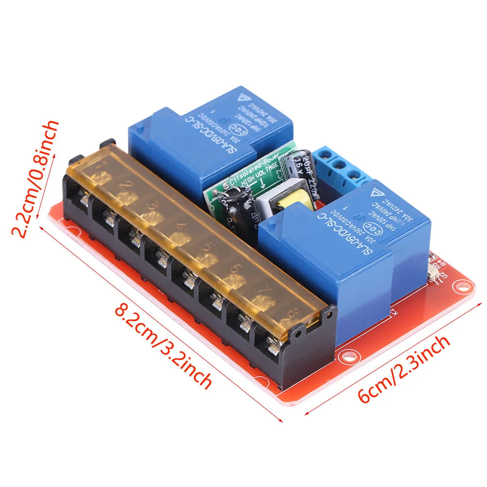AC100V-250V 30A Power 2-Channel Relay DC5V Low Level Trigger Switch