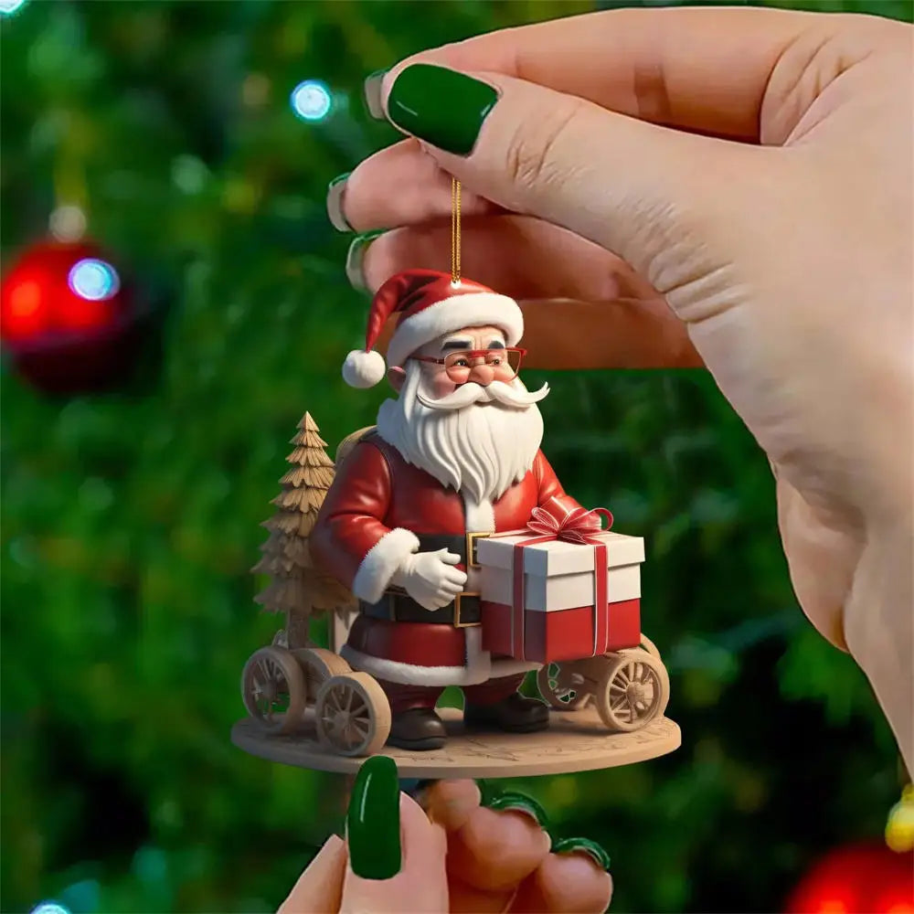 2D Acrylic Cat Christmas Ornament | Funny Xmas Tree Pendant