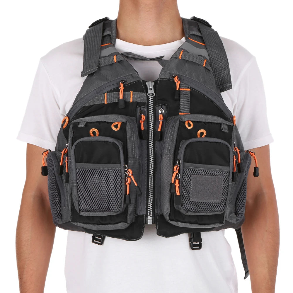 Outdoor Breathable Padded Fishing Life Vest Superior 209lb Bearing Life Safety Jacket Swimming Sailing Waistcoat Utility Vest Peaceful Pleasures Health and Wellness