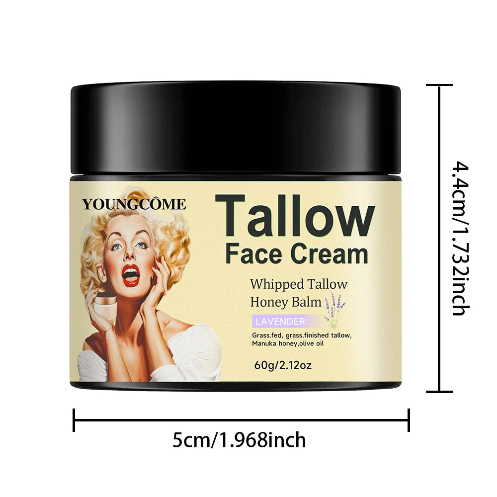 Whipped Vanilla Beef Tallow Moisturizer | Anti-Aging & Brightening Tallow Face Cream Peaceful Pleasures Health and Wellness 60g