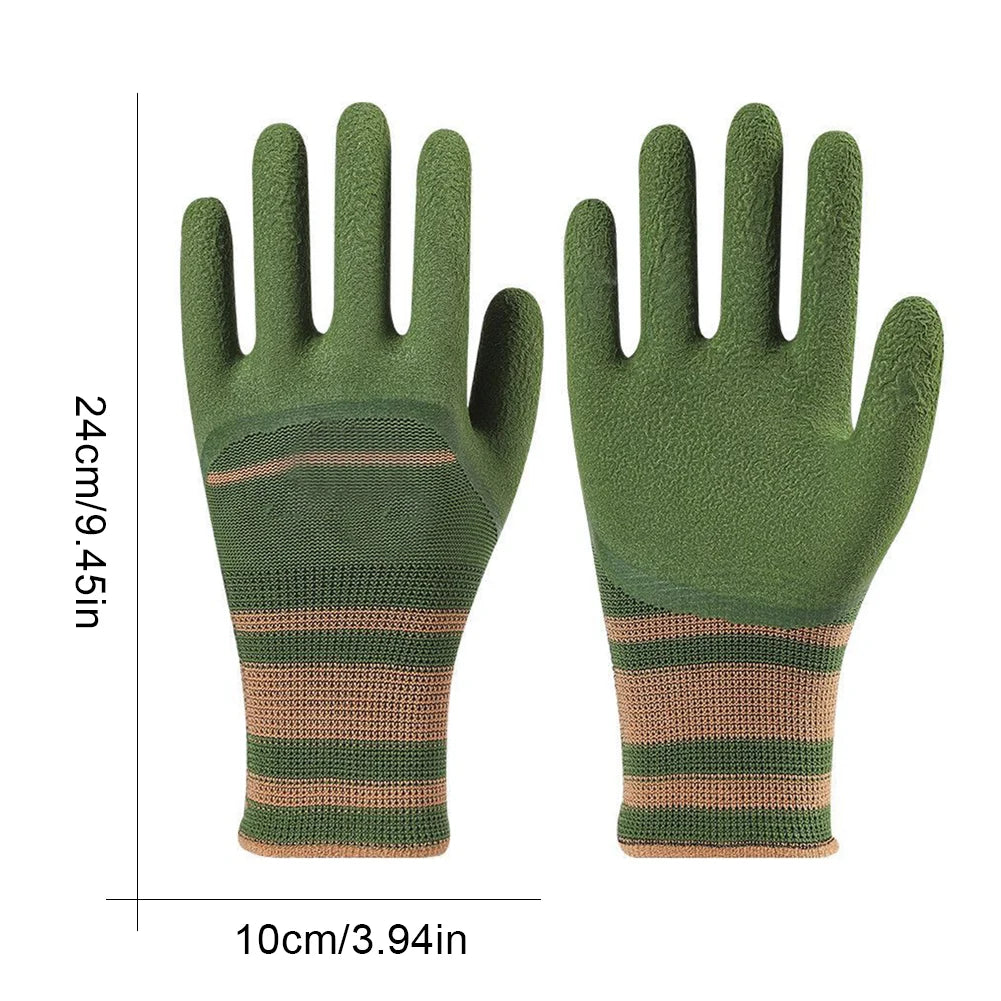 Garden Working Gloves Thorn Proof Waterproof Protection Latex Dip Wear-Resistant Safety Glove for Picking Chestnuts and Flowers Peaceful Pleasures Health and Wellness