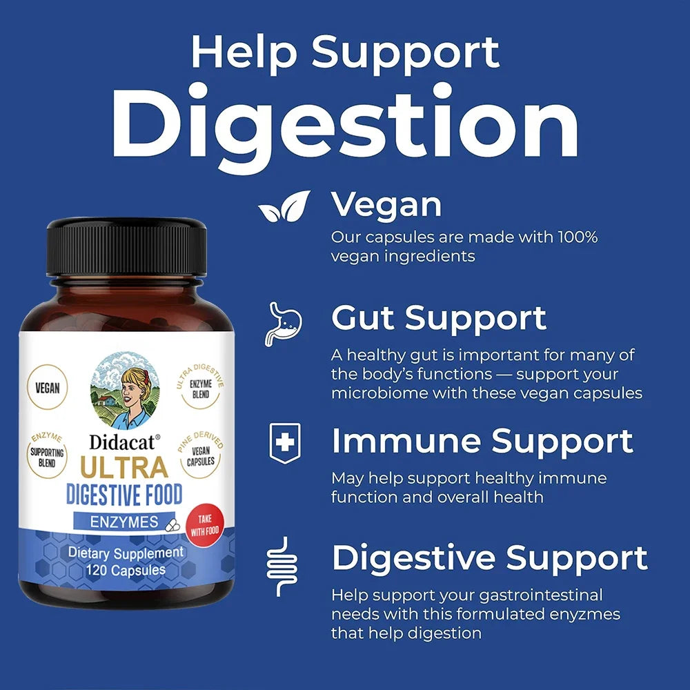 Super Digestive Enzyme - Intestinal Digestive Health Capsules Relieve Bloating and Flatulence and Promote Nutrient Absorption Peaceful Pleasures Health and Wellness