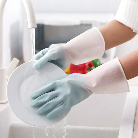 Waterproof Rubber Dishwashing Gloves – Thin Latex Cleaning Gloves Household Cleaning Gloves Peaceful Pleasures Health and Wellness