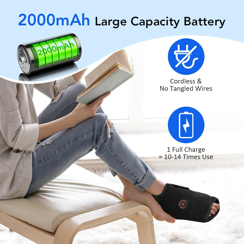Cordless Vibration Foot Massager for Circulation Plantar Fasciitis Relief Muscle Relaxation Air Compression Foot Massage Pad Peaceful Pleasures Health and Wellness