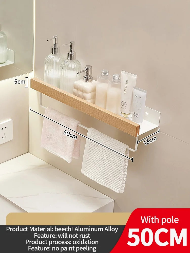 Wooden Wall Mounted Shelf – Bathroom, Kitchen & Living Room