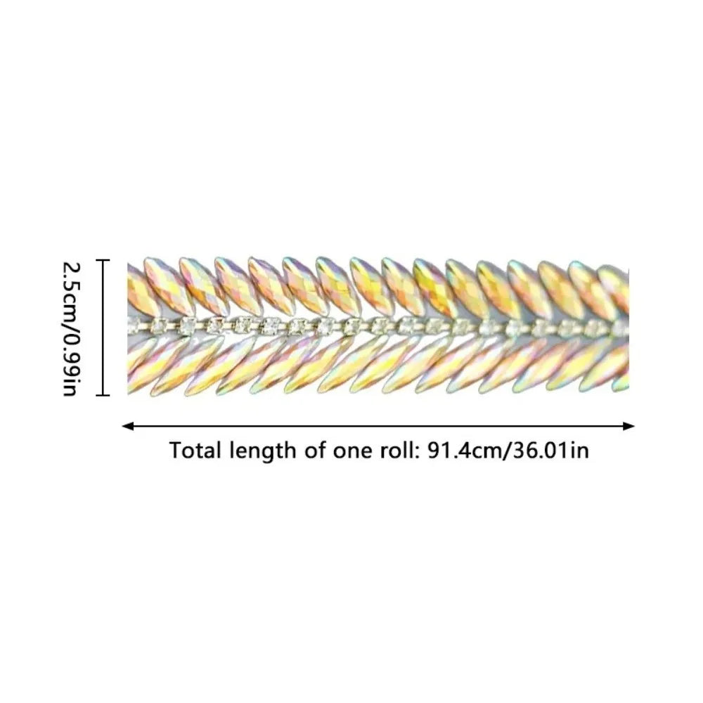 Iron-On Rhinestone Ribbon Trim 1 Yard | DIY Crystal Decoration