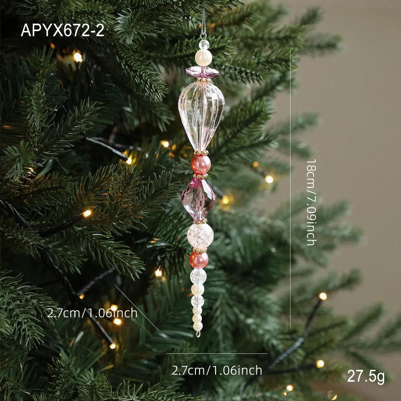 Acrylic Crystal Christmas Tree Hanging Ornament Pendant