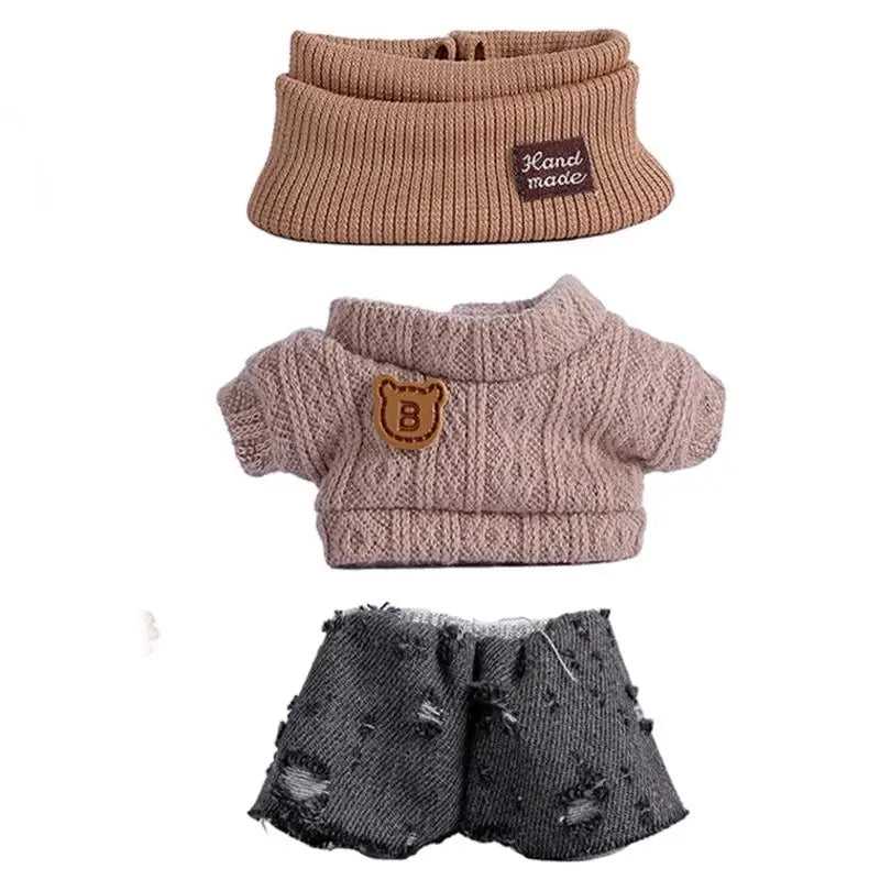 17cm Doll Sweater Pants Hat Set | 1/12 Scale Fashion Outfit