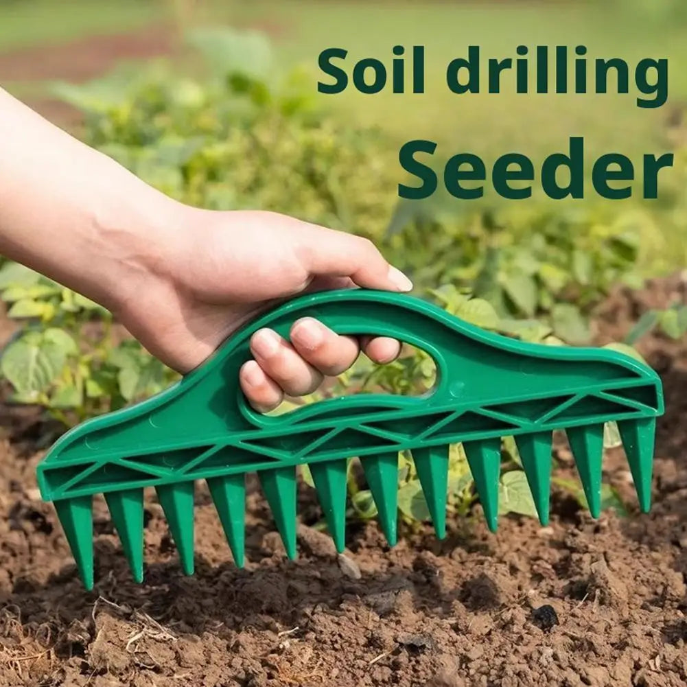 12-Hole Seed Spacer And Seeder Tool Garden Planting Template With Hole Dibber Efficient Soil Digger For Vegetable Flower Seeding Peaceful Pleasures Health and Wellness