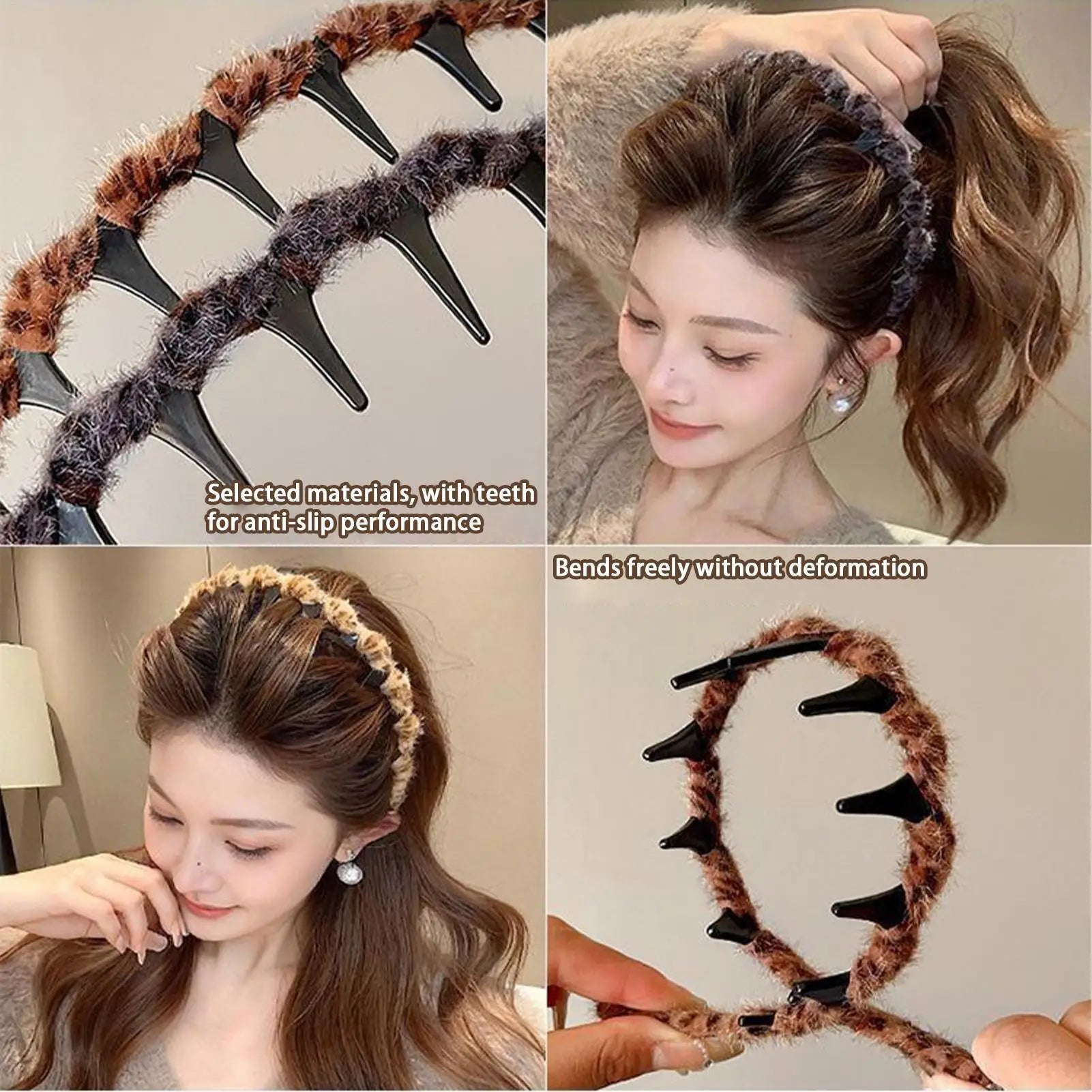 Retro High Skull Headband Decorative Headwear 3Piece Non-Slip Reversible Headbands For Women For Sports Cosplay Workouts Peaceful Pleasures Health and Wellness