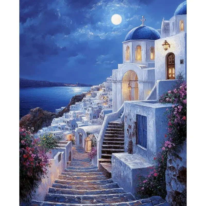 Paint by Numbers Kit – Town Landscape 60×75cm Canvas Art