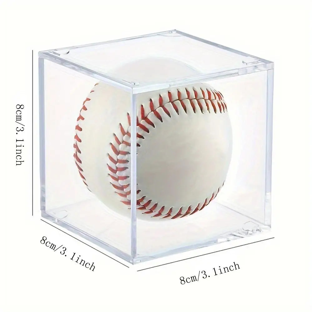 Transparent Acrylic Baseball Display Case, Standing Design, Dustproof Polycarbonate Material, Ideal for Collectible Memorabilia Peaceful Pleasures Health and Wellness