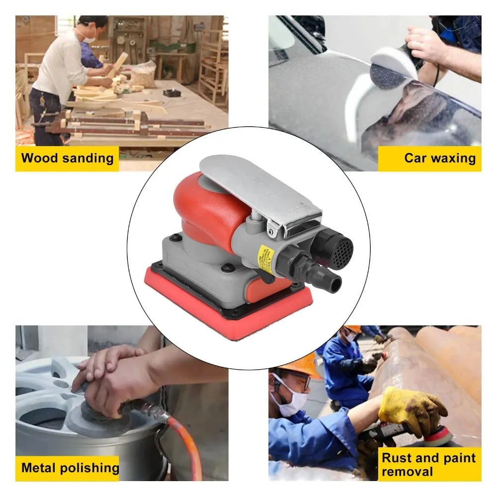 Heavy Duty 75x100mm Pneumatic Square Sander Alloy Steel for Carpentry Woodworking Professionals Peaceful Pleasures Health and Wellness