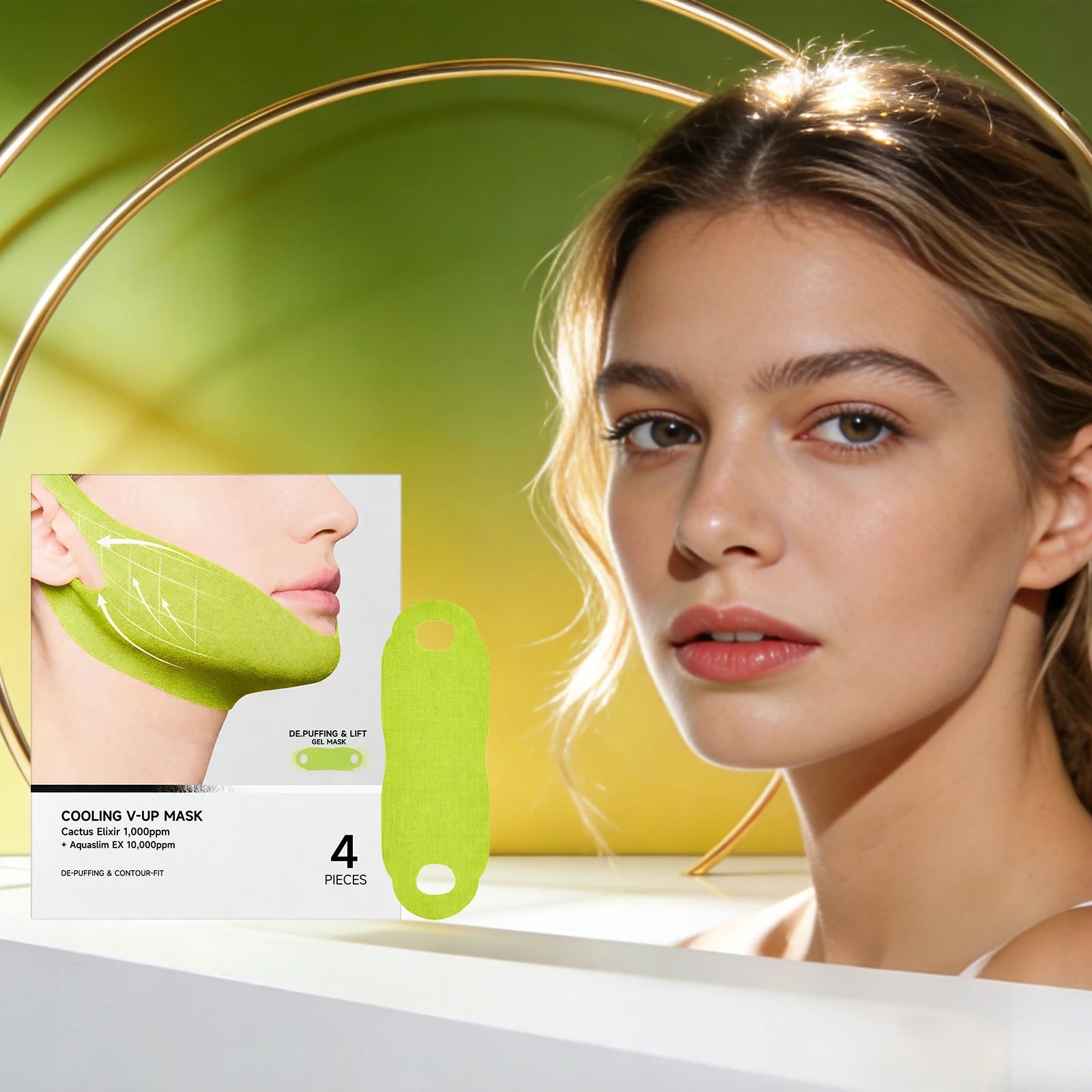 Centella Asiatica Face Lifting Mask Lift Facial Contour Tighten Skin Firm Cheek Enhance Firmness Easy Apply Face Shaping Bandage Peaceful Pleasures Health and Wellness