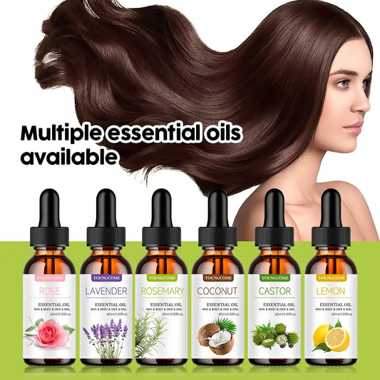 YOUNGCOME 6-Piece Natural Essential Oil Set – Hair & Skin Care Essential Oil Set Oasis Select