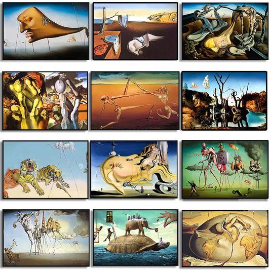 Salvador Dali Surrealism Masterpiece Posters Canvas Painting Abstract Aesthetic Wall Art For Corridor Office Room Home Decor Peaceful Pleasures Health and Wellness