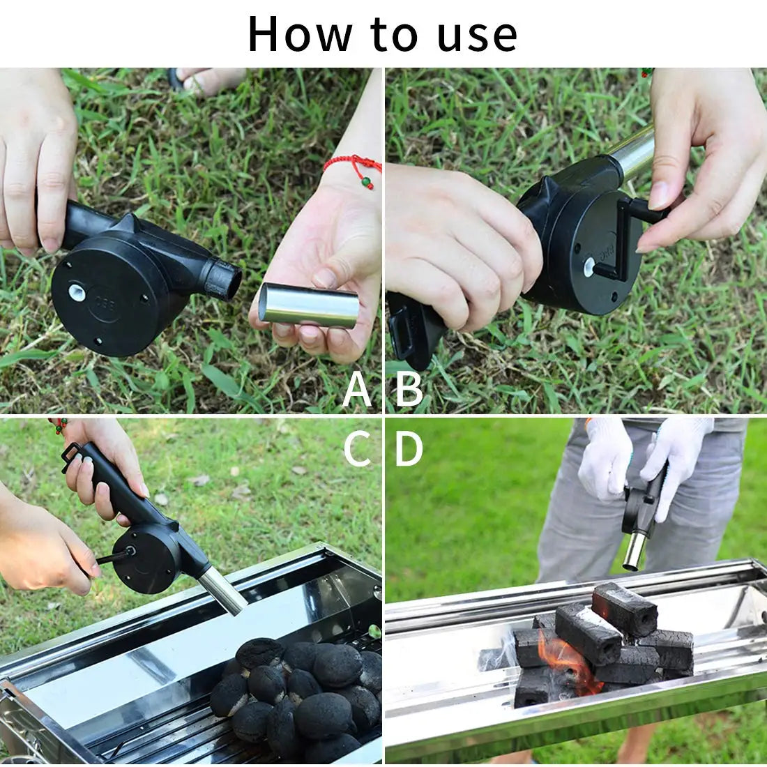 Mini Hand-Crank BBQ Air Blower – Portable Fire Bellows Fan