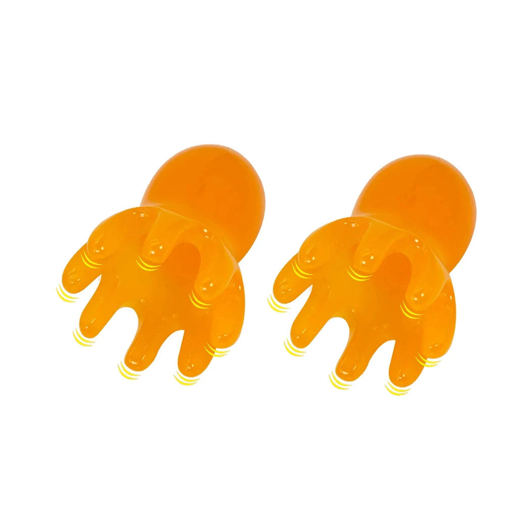 Resin Octopus Massage Comb Head Meridian Scraping Scalp Massage Brush Acupuncture SPA GuaSha Massage Comb Fatigue Relief Massage Peaceful Pleasures Health and Wellness 2 Pcs Yellow