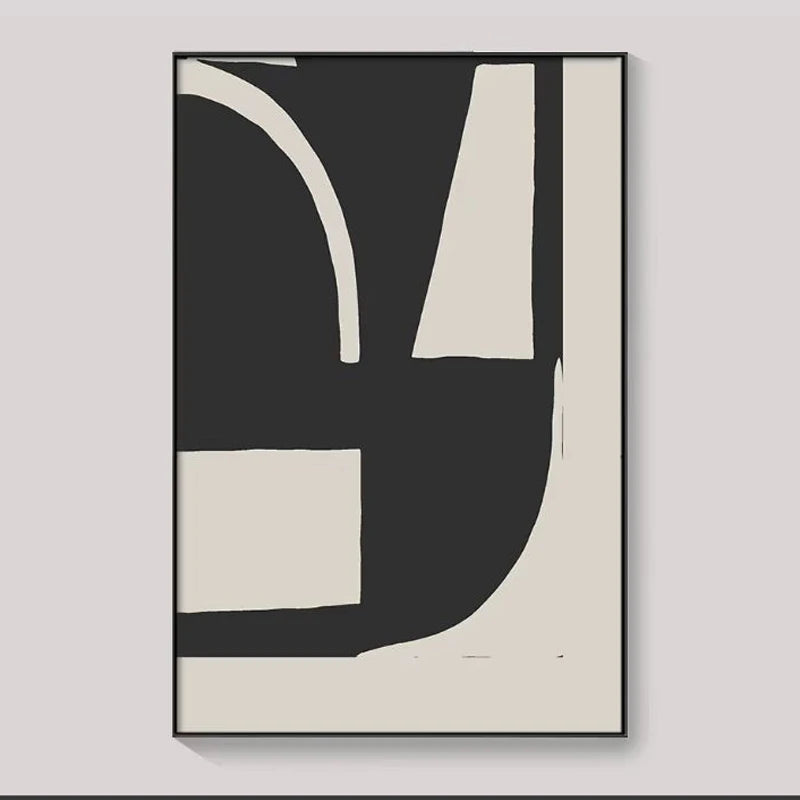 Hand-painted Large-scale Minimalist Modern Mural Art on Black and White Abstract Canvas, Living Room Art, Acrylic Oil Painting Peaceful Pleasures Health and Wellness Without frame 5 70x50cm