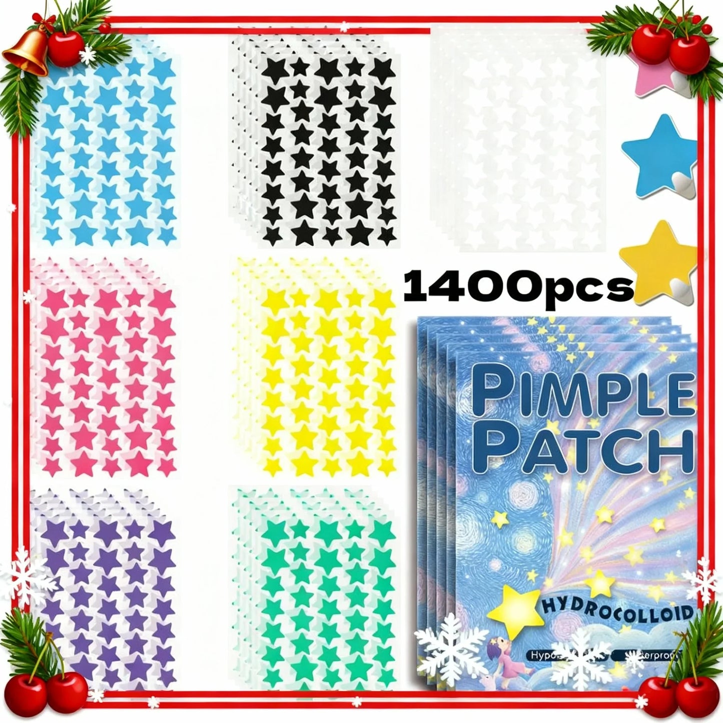 1400pcs Star Hydrocolloid Acne Patches – Invisible & Breathable