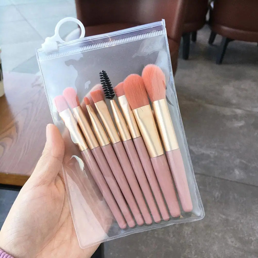 8-Piece Mini Makeup Brush Set – Soft Synthetic, Travel-Ready