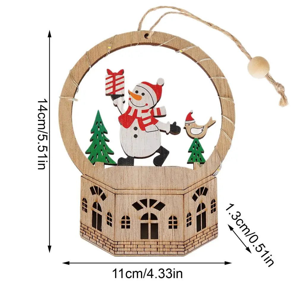 LED Light-Up Wooden Christmas Ornament | Holiday Tabletop Decor